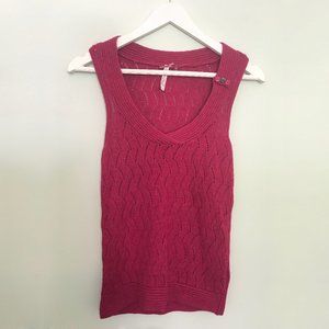 White Stuff Soft Knit Fuchsia Pink Sleeveless Top